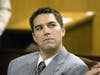 Scott Peterson (L) listens to prosecutor Joseph Distaso respond to defense attorney Mark Geragos’ petition for dismissing double murder charges against Peterson January 14, 2004 in Modesto.