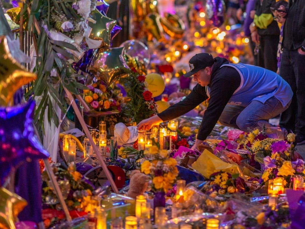 Fans Continue To Pay Respects To Kobe Bryant At Memorial Outside Of Staples Center