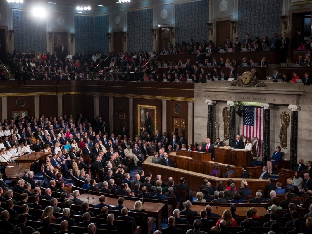 President Donald Trump delivers the State of the Union address in the chamber of the U.S. House of Representatives at the U.S. Capitol Building on February 5, 2019 in Washington, DC.