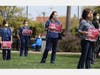 Nurses and supporters protest the lack of personal protective gear available at UCI Medical Center amid the coronavirus pandemic on April 3, 2020 in Orange, California. 