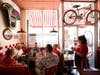 People eat at the Busy Bee Diner on May 24, 2020 in Ventura, California. The Busy Bee is one of the many California restaurants that have reopened for Memorial Day Weekend.