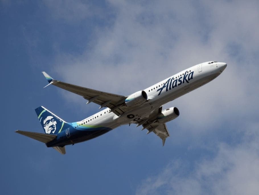 A Boeing 737-990 (ER) operated by Alaska Airlines takes off from JFK Airport on Aug. 24, 2019.