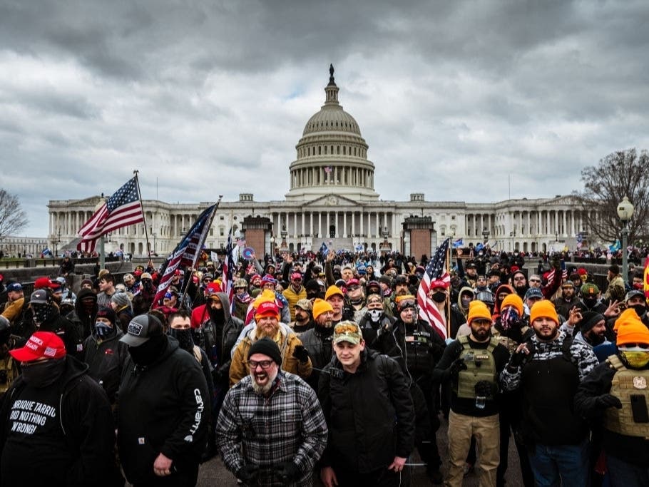 Pro-Trump protesters gather in front of the U.S. Capitol Building on January 6, 2021 in Washington, DC. 