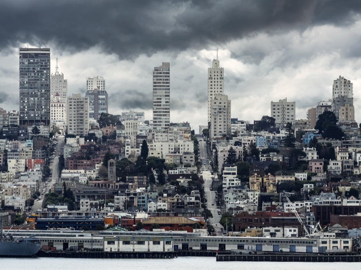San Francisco faced a trio of weather hazards Tuesday as a fast-moving, wind-fueled atmospheric river made its way through Northern California.