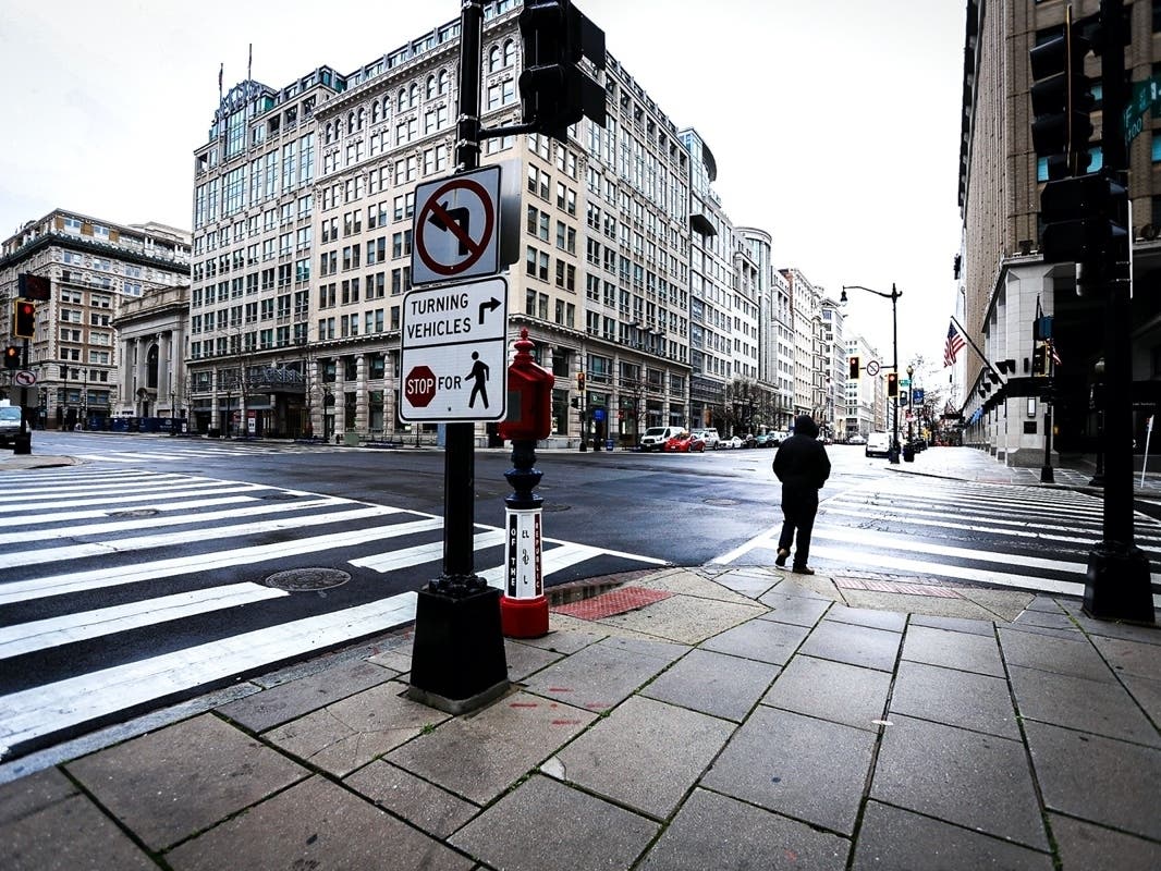 The streets were empty Monday morning in D.C.