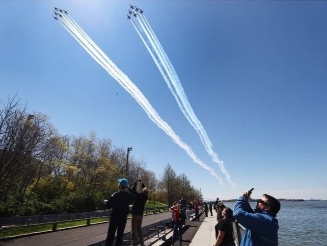 The Navy Blue Angels and Air Force Thunderbirds will do a flyover in DC and Northern Virginia on Saturday, May 2.