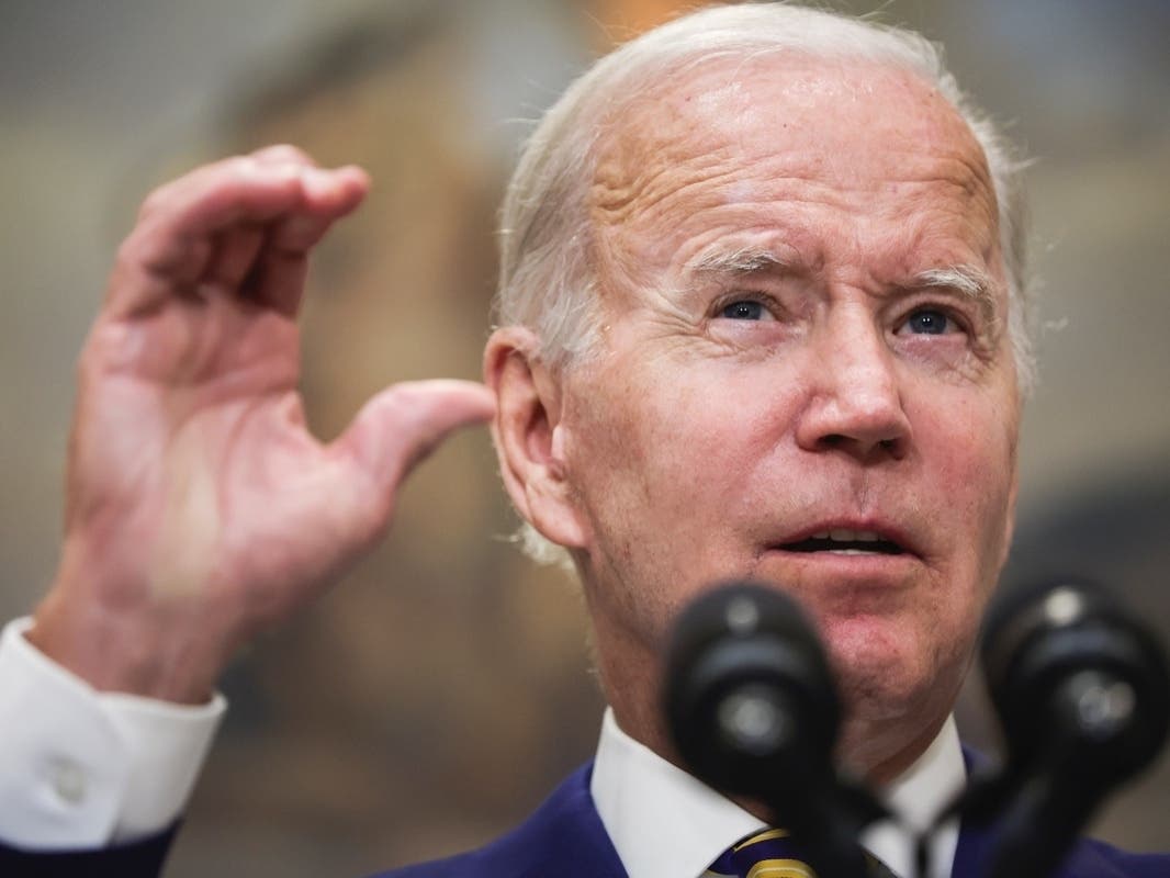 President Joe Biden spoke Thursday at a Democratic Party rally at Richard Montgomery High School in Rockville. He told the crowd they have to stand up to Republican ideology, which is “semi-fascism."