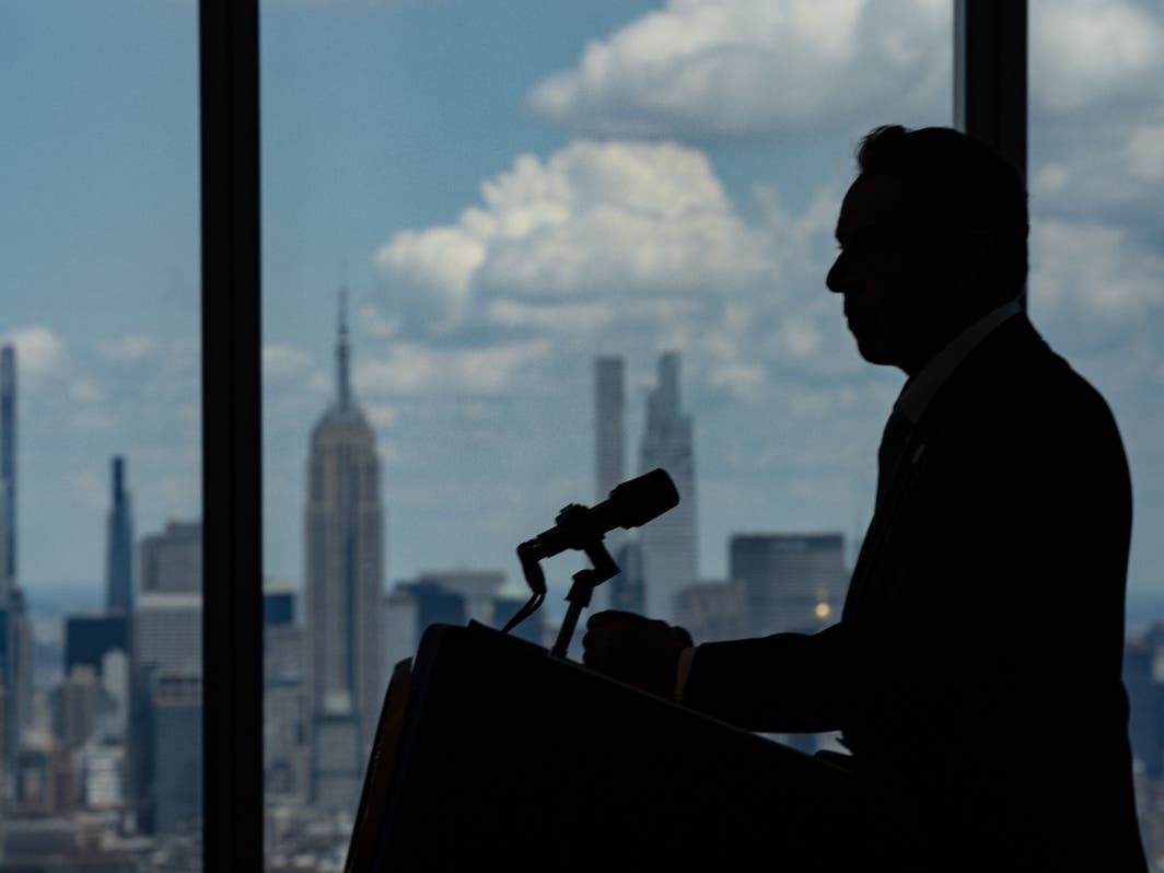 Gov. Andrew Cuomo speaks during a press conference at One World Trade Center on June 15.