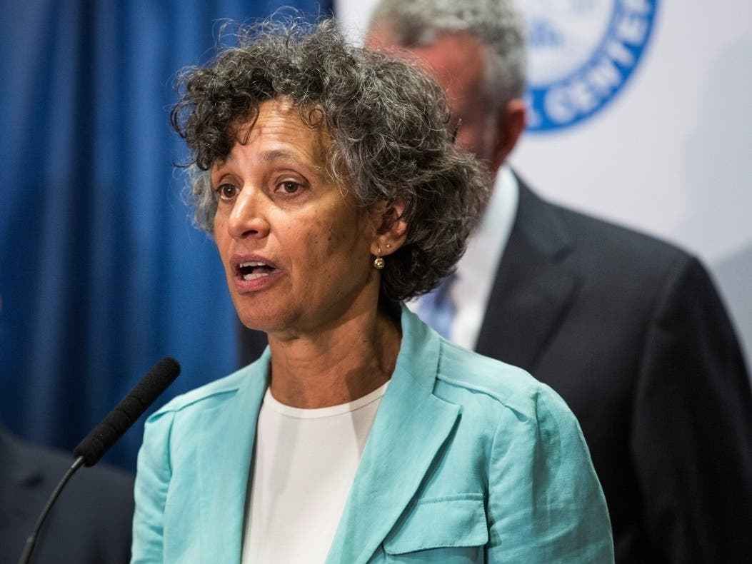 Mary Bassett, then the city's health commissioner, speaks at a press conference to address the Legionnaire's disease outbreak at Lincoln Hospital on Aug. 4, 2015.