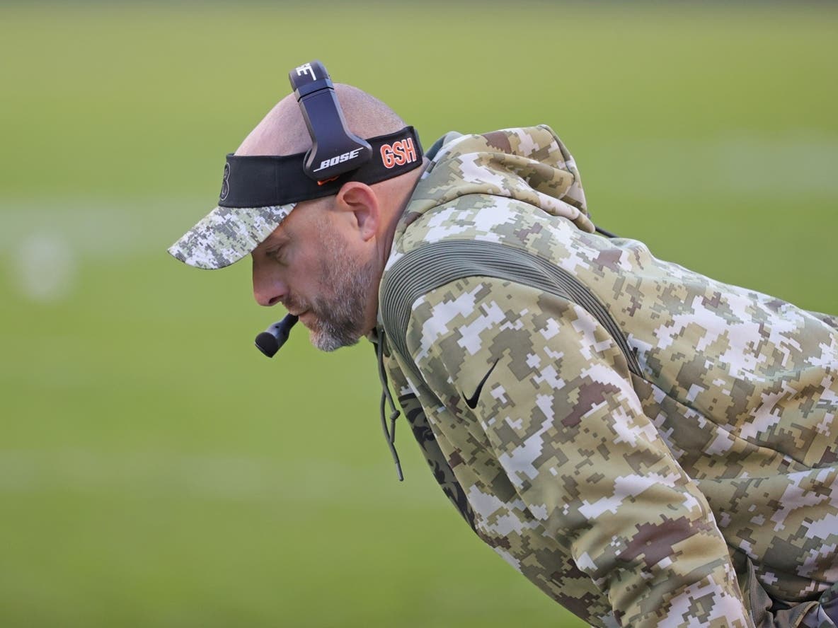 Bears coach Matt Nagy said he did not hear the chants about his job security during Saturday's 6A state semifinal game between Cary-Grove and Lake Forest High School.