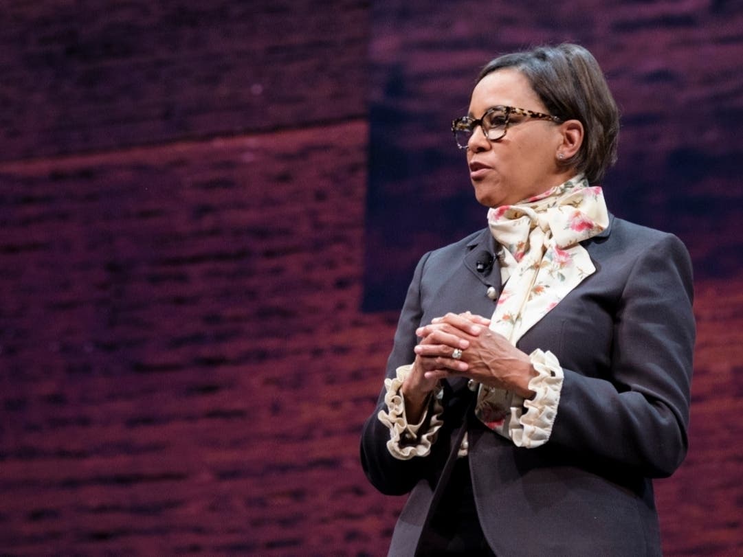 Former Starbucks Chief Operating Officer Roz Brewer speaks during the Starbucks Annual Shareholders Meeting at McCaw Hall, on March 21, 2018 in Seattle, Washington. 