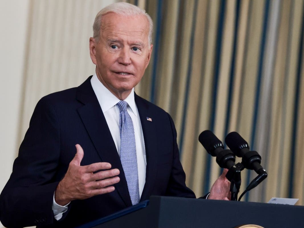 President Joe Biden was scheduled to discuss COVID-19 vaccine requirements for businesses, among other things. 