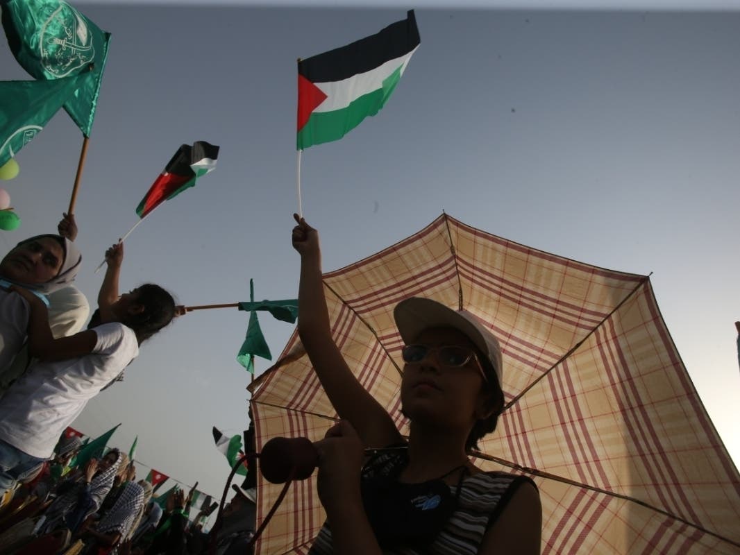 Thousands of young Jordanians arrive for a mass march near the border with Israel in solidarity with the Palestinians on May 21, 2021 in Sweima, Jordan. Popular and partisan institutions called for a mass march to the border. 
