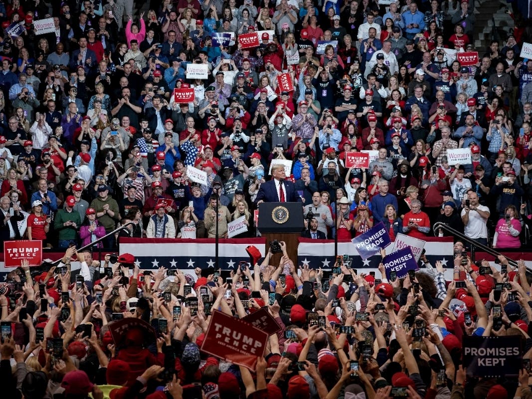 The Anne Arundel County Republican Party organized a car parade to support President Donald Trump's reelection.