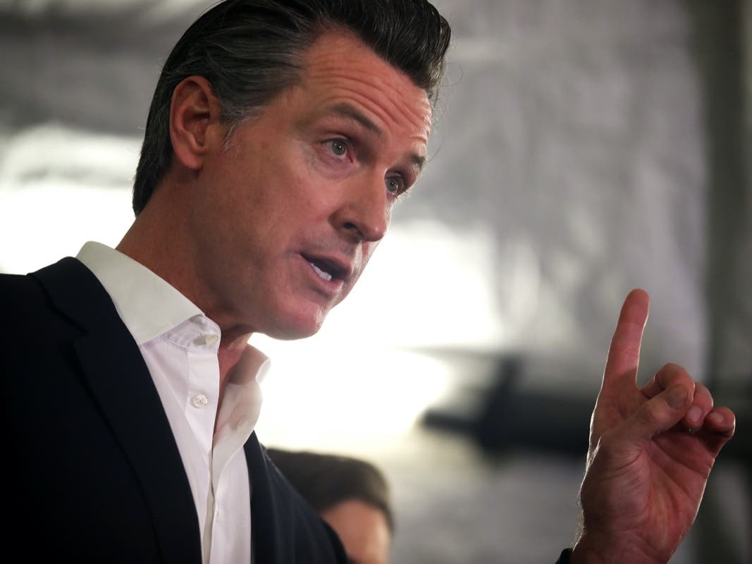 OAKLAND, CALIFORNIA - JANUARY 16: California Gov. Gavin Newsom speaks during a a news conference about the state's efforts on the homelessness crisis on January 16, 2020 in Oakland, California.