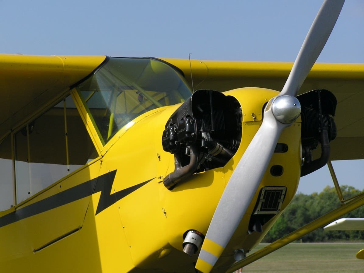 The American Legend 3 Classic Cub landed at 4:10 p.m. and had just its pilot on board. No injuries were reported.