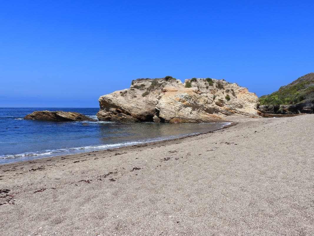 A district rock arch in Spooner's Cove, which can't quite be seen in this photo, was destroyed in a serious of winter storms that struck the central coast of California over the holiday season.