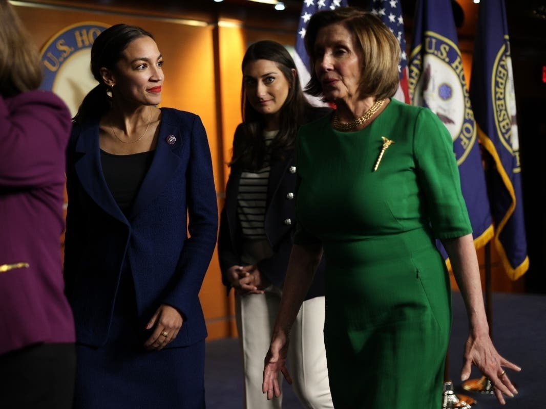 Democrats Rep. Alexandria Ocasio-Cortez, left, and House Speaker Nancy Pelosi, right, were threatened by a South Florida man, reports said.