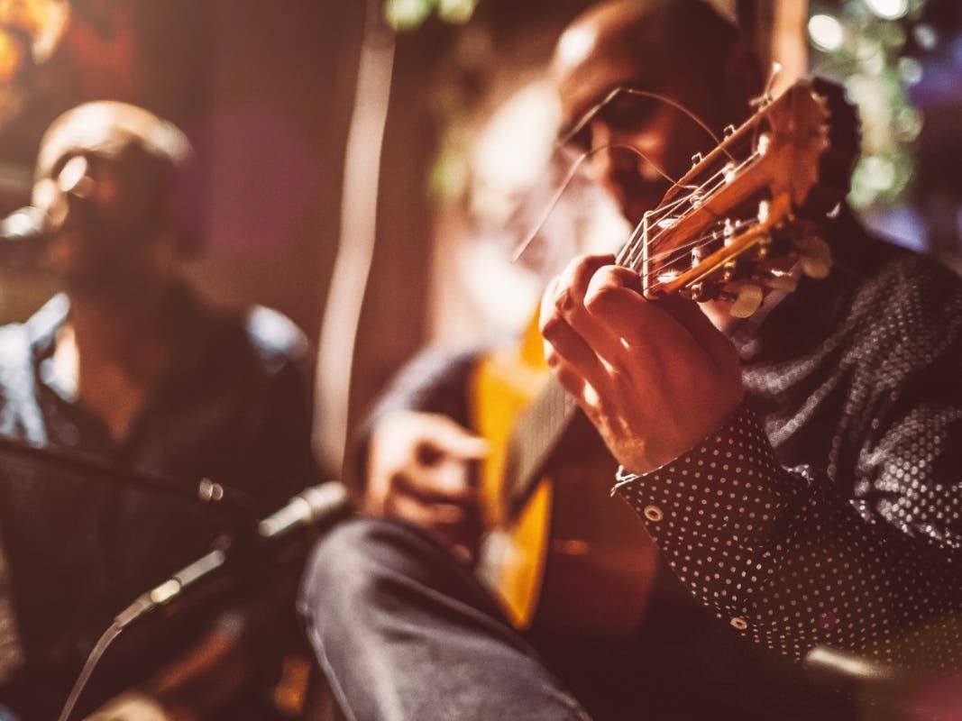 A file photo of two musicians.