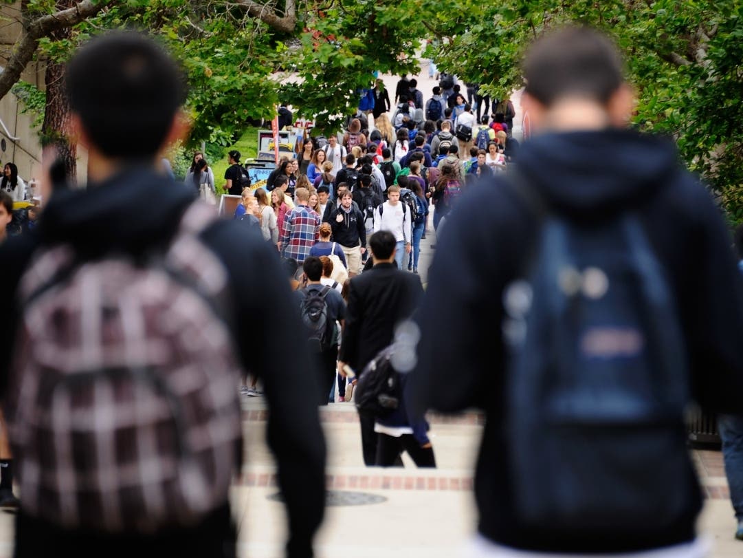  Students walk across the campus of UCLA on April 23, 2012, in Los Angeles, California. 