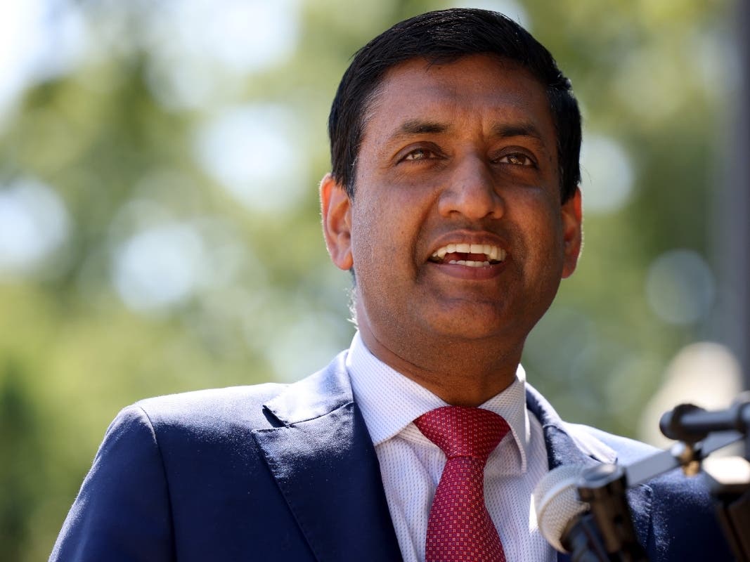 Rep. Ro Khanna (D-CA) speaks at an “End Fossil Fuel” rally near the U.S. Capitol on June 29, 2021 in Washington, DC. Organized by Our Revolution, demonstrators called on Congress to take action in ending fossil fuel subsidies.