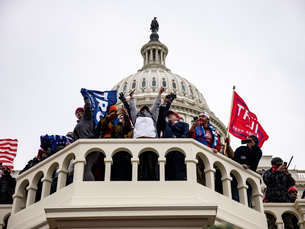 Pro-Trump supporters storm the U.S. Capitol following a rally with President Donald Trump on Jan. 6, 2021, in Washington, DC.