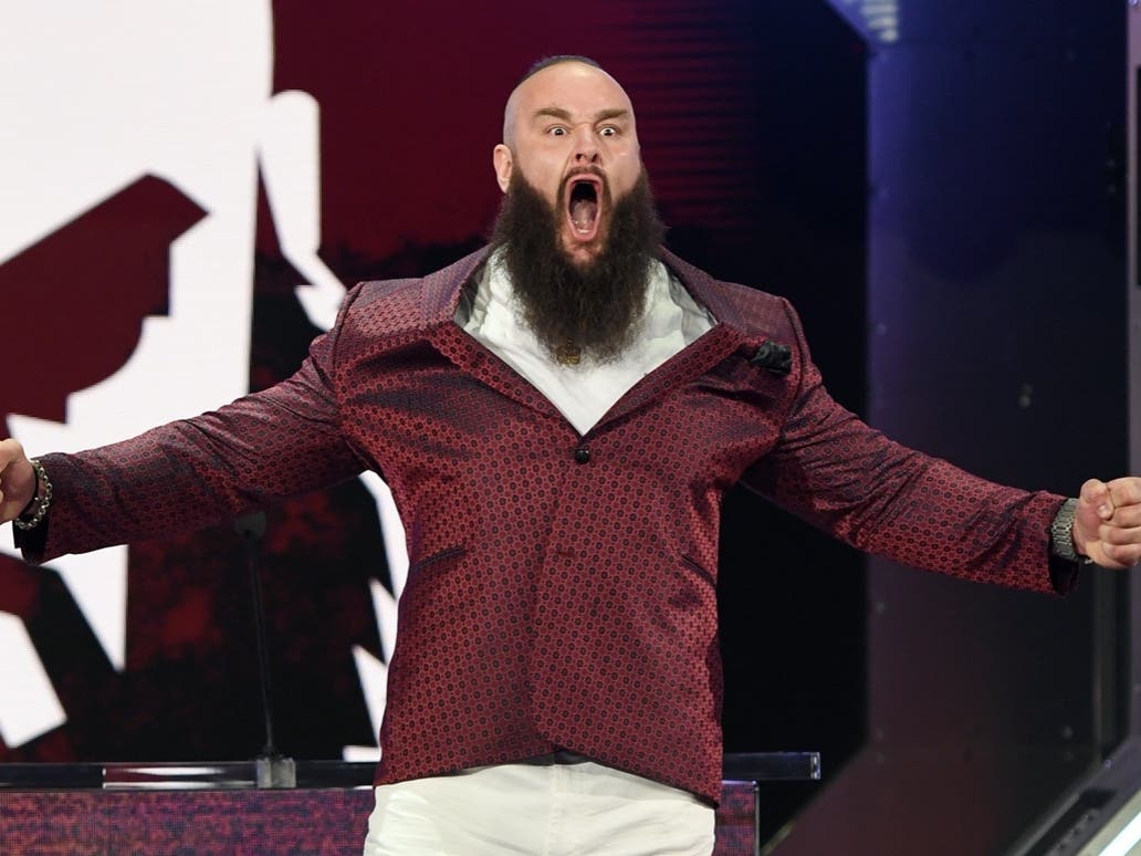 Braun Strowman During The Announcement Of Matches With Tyson Fury And Cain Velasquez At Crown Jewel Event in 2019.