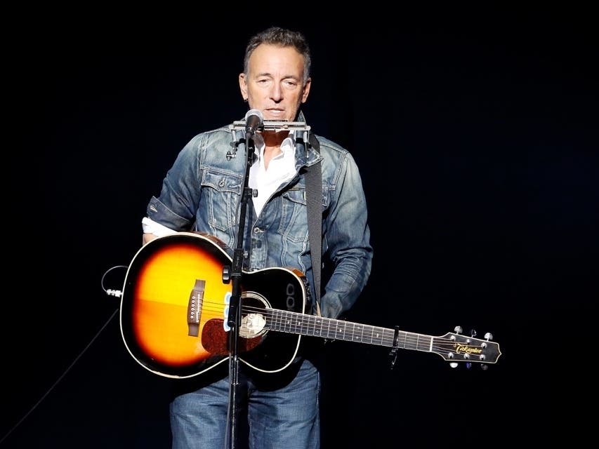 Bruce Springsteen performing at the 2018 Stand Up for Heroes event. 