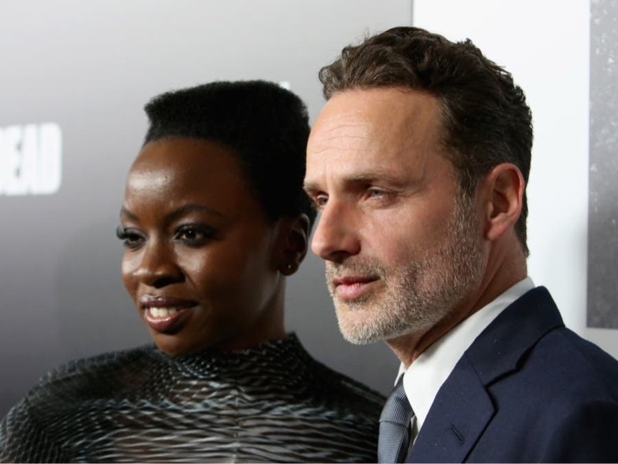 Danai Gurira and Andrew Lincoln attend The Walking Dead Premiere and After Party on September 27, 2018 in Los Angeles, California.
