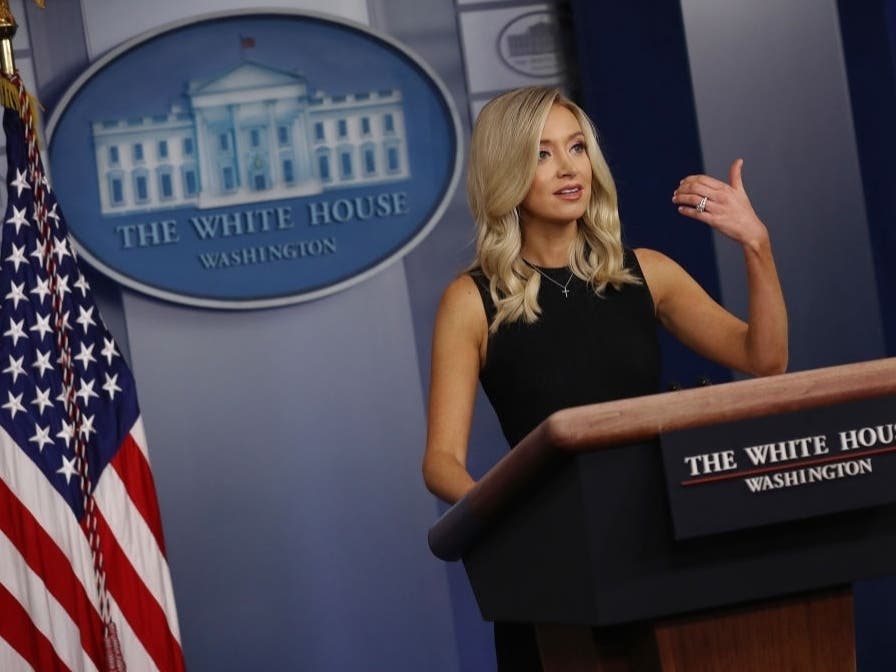 White House press secretary Kayleigh McEnany speaks during a press briefing at the White House.