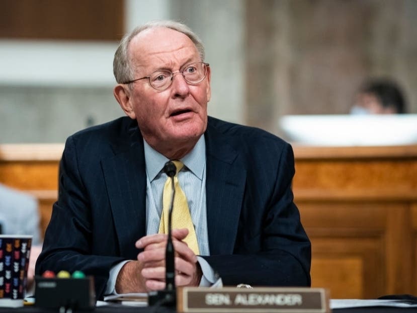 Sen. Lamar Alexander (R-TN), chairman of the Senate Health Education Labor and Pensions Committee, speaks during a committee hearing June 30 in Washington, DC. 
