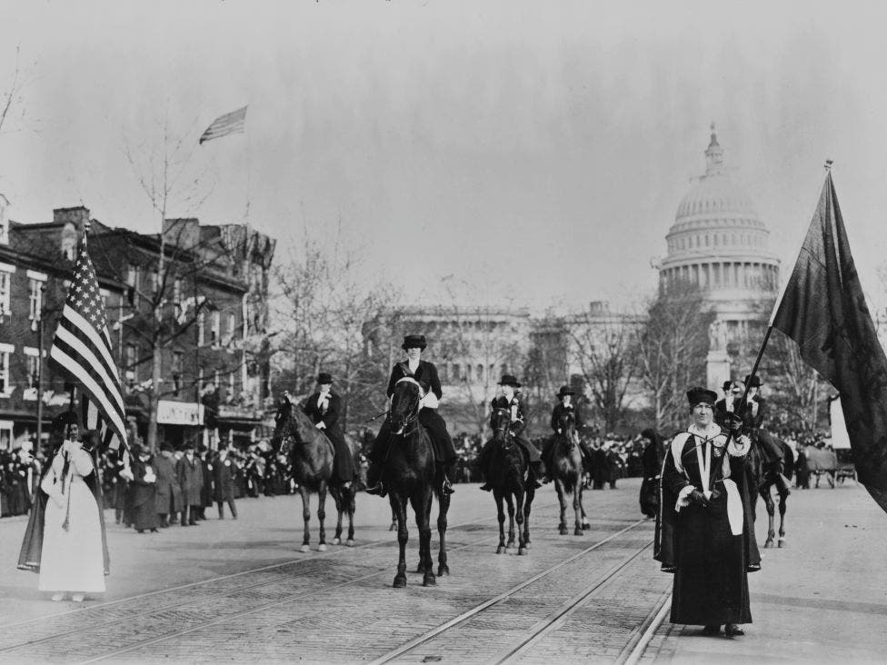Goucher College faculty and students campaigned were among those who marched in Washington, DC, in 1913.