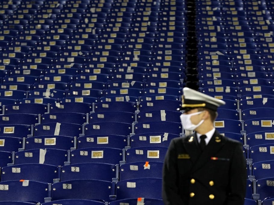 Based on regulations that took effect Nov. 20, the Navy-Marine Corps Memorial Stadium did not allow general admission fans to its game on Nov. 28. Gov. Larry Hogan is expected to address the surge in coronavirus cases in Maryland Tuesday, Dec. 1.