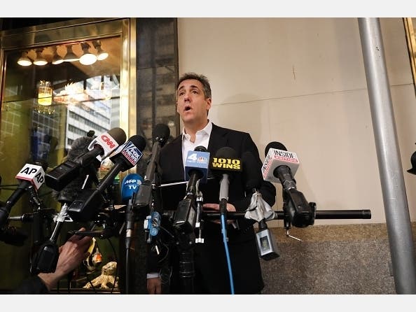 Michael Cohen, the former personal attorney to President Donald Trump, speaks to the media before departing his Manhattan apartment for prison on May 6, 2019, in New York City.