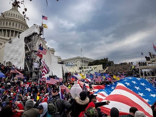 Trump supporters clash with police and security forces as people try to storm the US Capitol Jan. 6 in Washington, D.C.