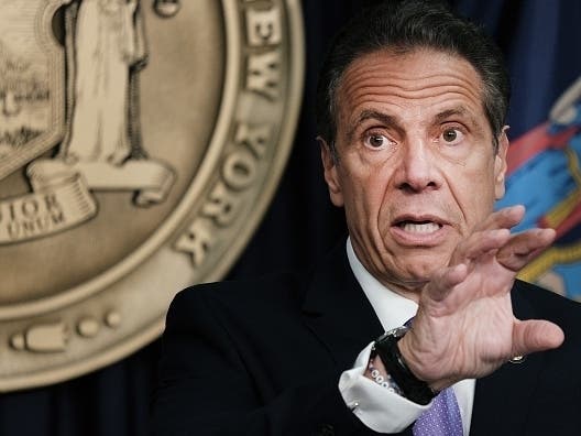 New York Gov. Andrew Cuomo speaks to the media at a news conference in May in New York City.