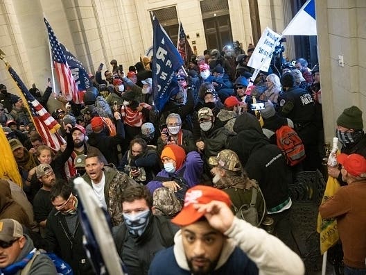 ​Protesters supporting U.S. President Donald Trump entered the U.S. Capitol building during demonstrations in the nation's capital Jan. 6, 2021, in Washington, DC. 