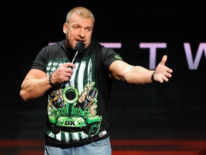 WWE legend Triple H sent the Washington Nationals a championship belt that has been customized for the team; he's seen here in a file photo at a convention.