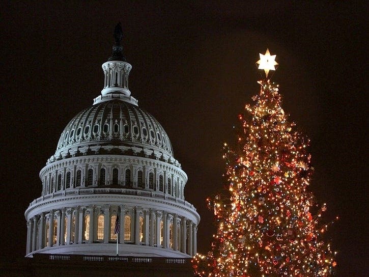 A 60-foot blue spruce was brought down in New Mexico this week and will head to the U.S. Capitol soon. 