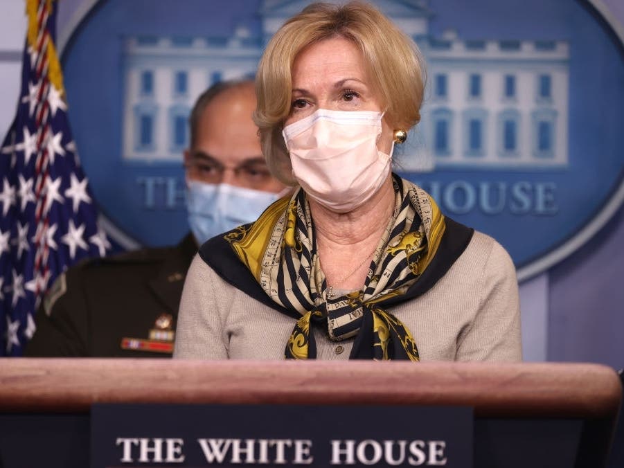 White House coronavirus task force coordinator Dr. Deborah Birx speaks during a press briefing in the James Brady Press Briefing Room at the White House on Nov. 19.