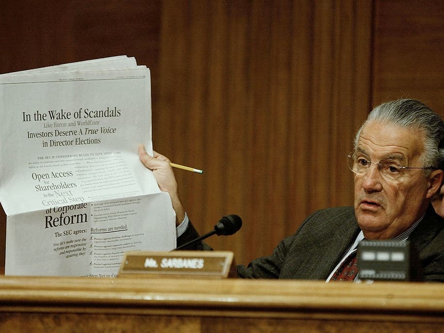 Former Democratic U.S. Sen. Paul Sarbanes ― a staunch defender of the Chesapeake Bay and cosponsor of far-reaching legislation that reformed federal securities laws after high-profile financial scandals ― died Sunday.