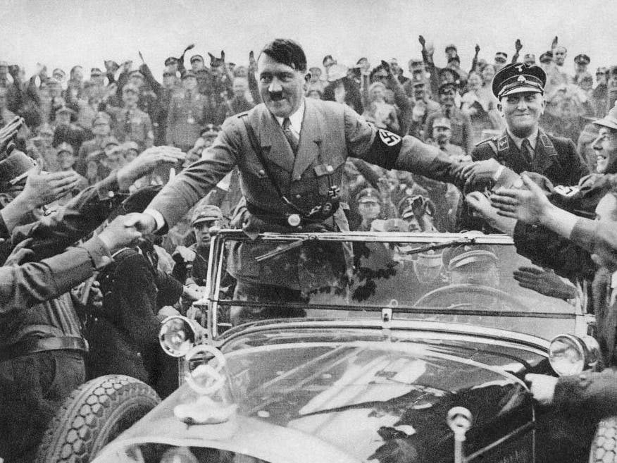 Adolf Hitler, chancellor of Germany, is welcomed by supporters at Nuremberg, Germany in 1933. A gold watch given to the Nazi leader was sold at auction last week in Maryland, which Jewish leaders called an "abhorrence."