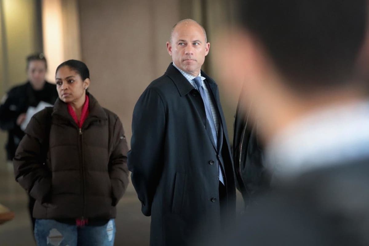 Attorney Michael AvenattI arrives in court in the R. Kelly case. AvenattI is being charged with federal crimes.