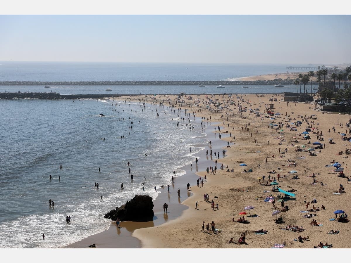 Orange County Beaches In Southern California opened during  the coronavirus lockdown, provoking the ire of the governor.