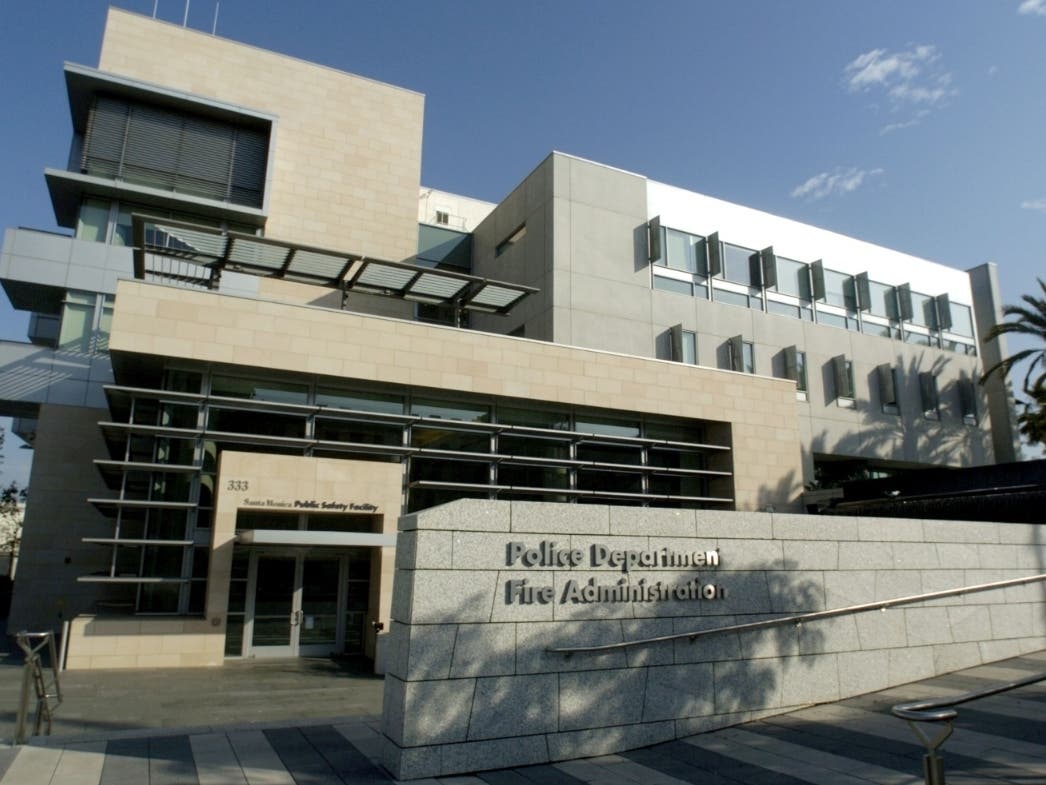 Drew Miller, 38, was arrested Friday on suspicion of assault with a deadly weapon on a police officer.