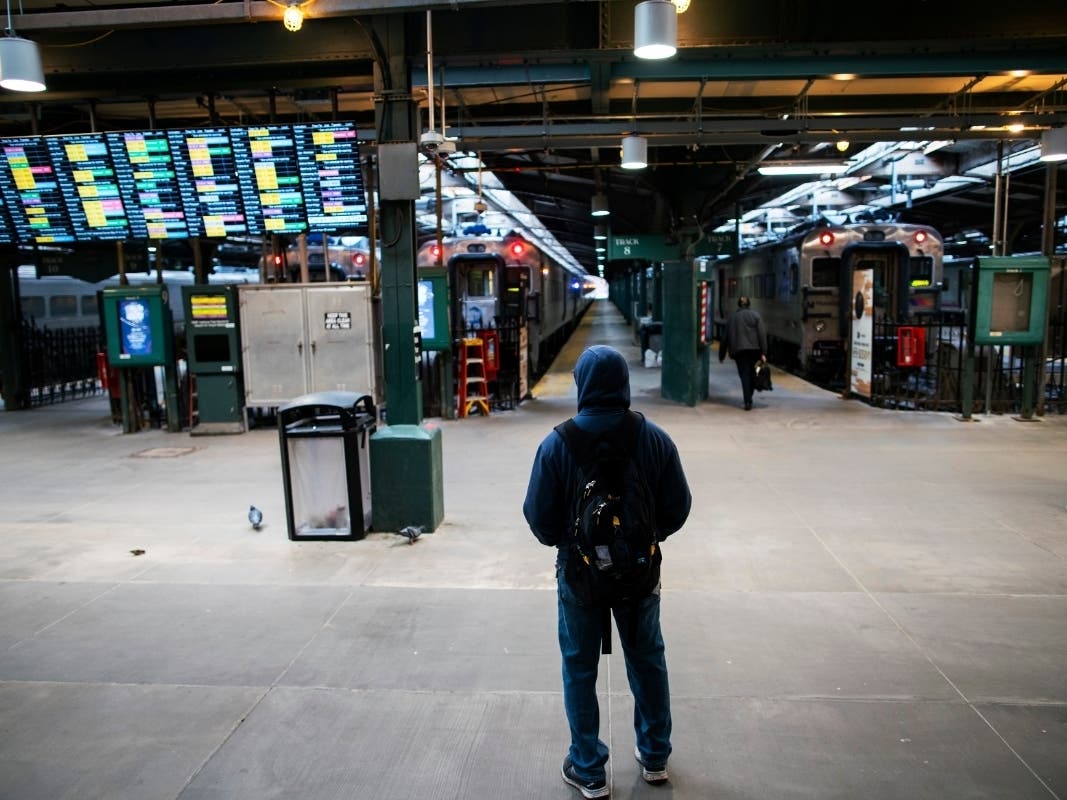 Typically busy with commuters, a nearly empty train station in Hoboken, New Jersey, symbolizes the isolation many Americans are feeling as they remain cooped up in their homes to prevent the spread of the new coronavirus.