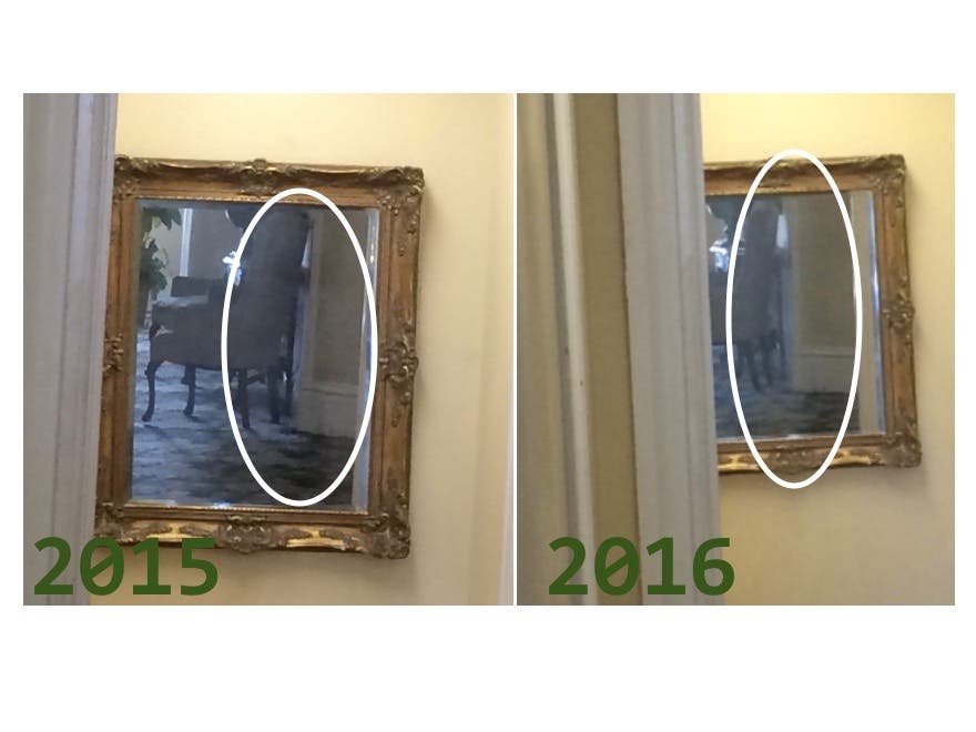 Photos taken in upstairs hallway of 855 Main St. in Pleasanton.