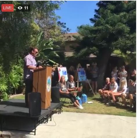 Coach Ethan Damato speaking at Laguna Beach Press Conference Coach Ethan Damato speaking at Laguna Beach Press Conference