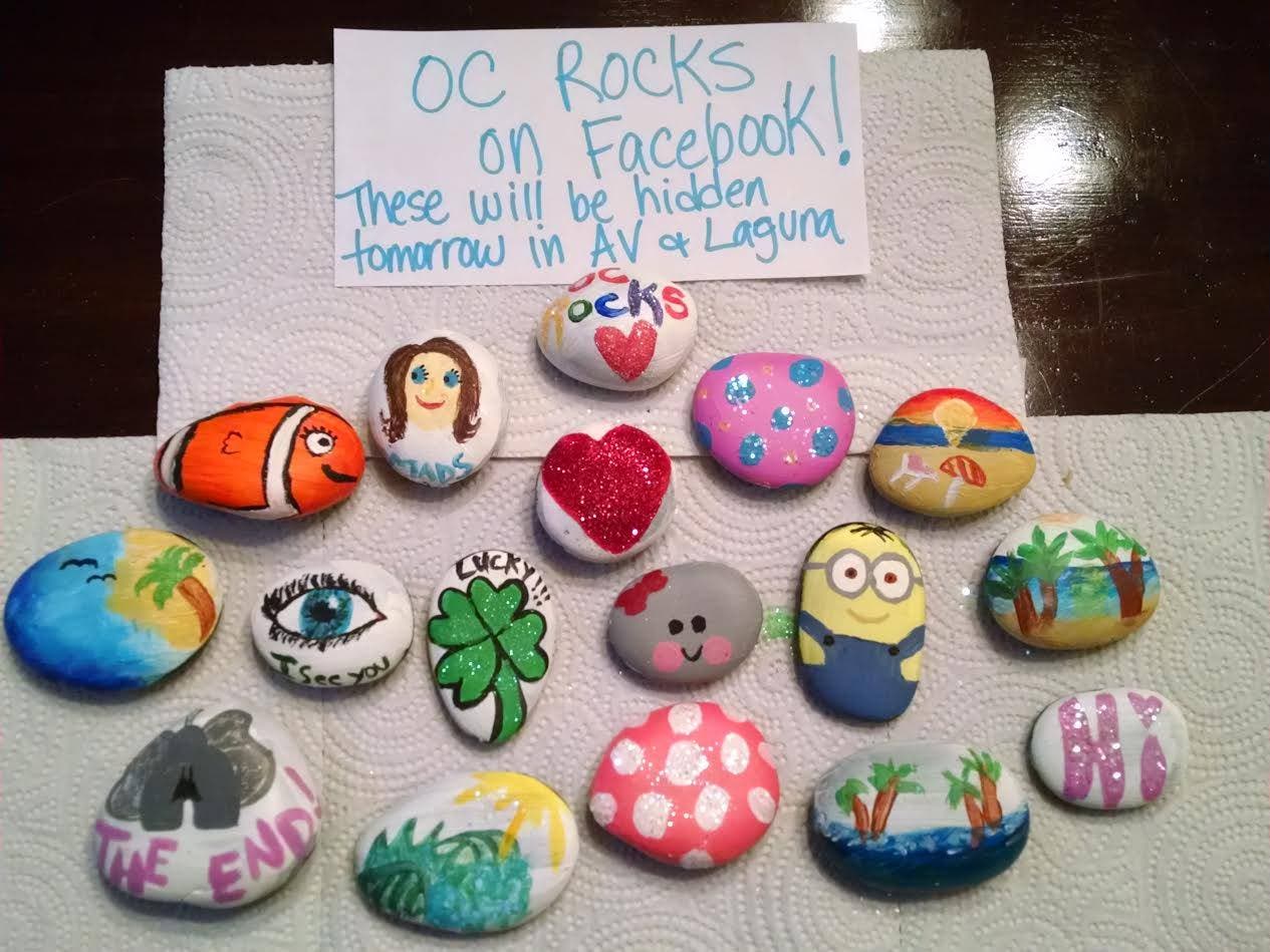 Ashlee Duerr painted these rocks for Aliso Viejo and Laguna Beach