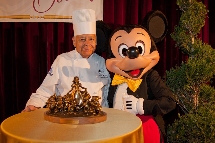 Chef Oscar Martinez with Mickey Mouse, Disneyland (courtesy